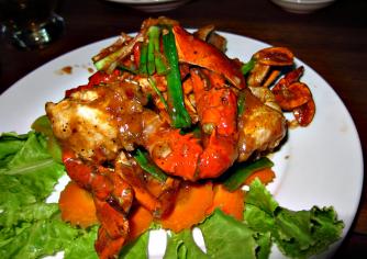 Crab with pepper sauce