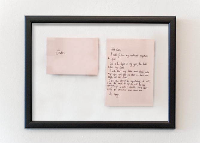 From Internet with Love (Order), handwritten letters, framed, 2013