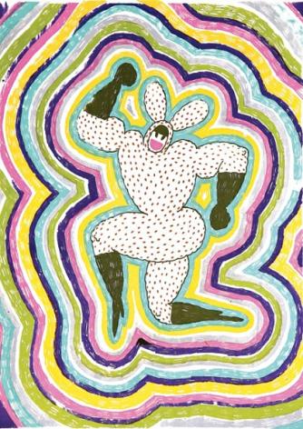 From the Accident behind the fountain series, Silkscreen print and pvc colour on cardboard, 100x70cm, 2013