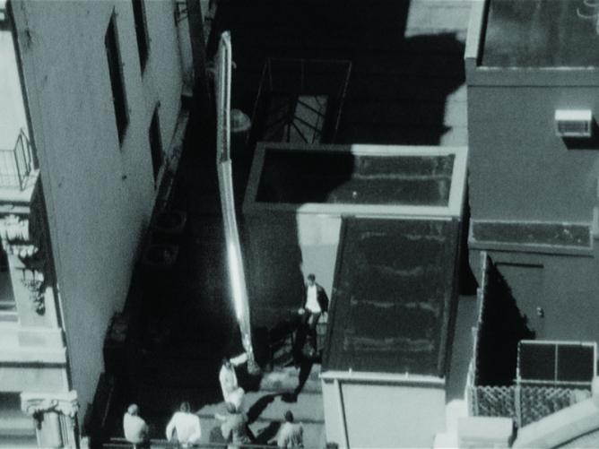 T. J. Wilcox, still from In the Air, 2013. Six-channel panoramic video installation, black-and-white and color, silent. Collection of the artist; courtesy Metro Pictures. Image courtesy the artist.