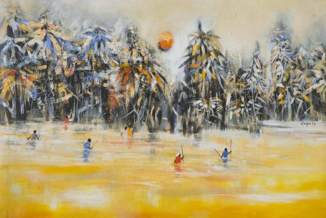 Kaspa, Fish Hunting | Courtesy Banana Hill Art Gallery