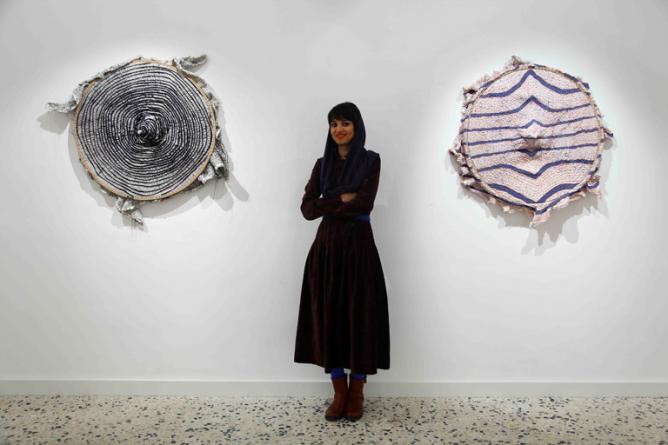 Maryam Ashkani with her work Epitome