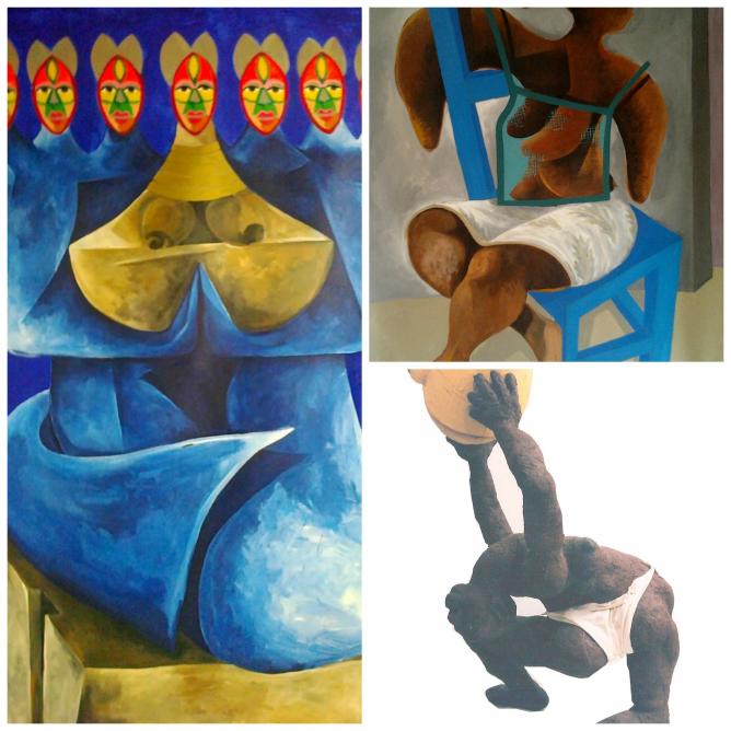 Three pieces of Yao's work.| Image courtesy of Yao Metsoko and Sabine La Nechet