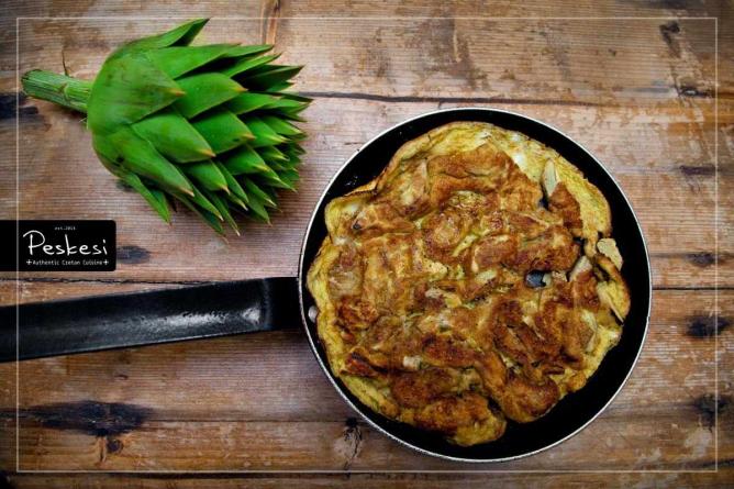 Οmelette with wild organic artichokes | Courtesy of Peskesi
