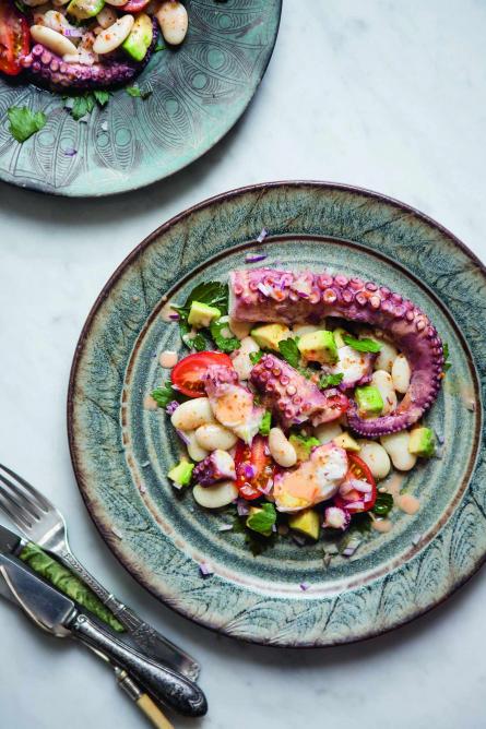 Octopus salad - A Lot on her Plate by Rosie Birkett (Hardie Grant) | Photography by Helen Cathcart