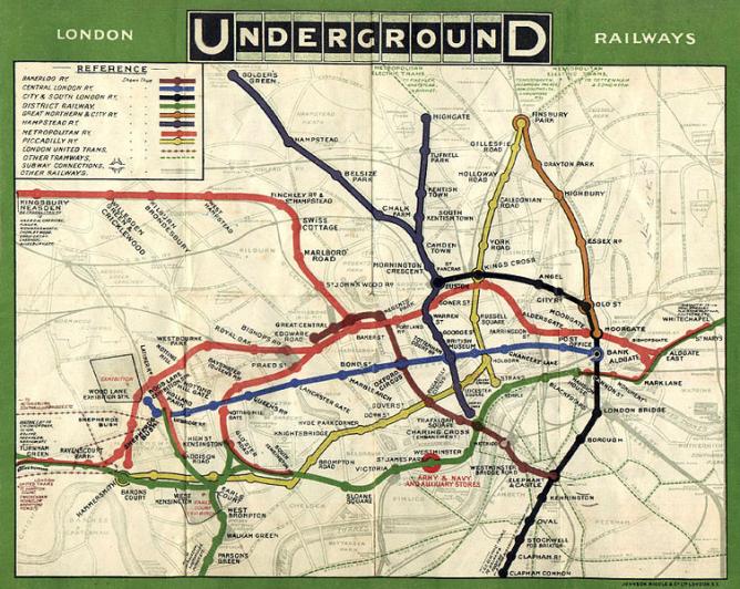 1908 Map of the London Underground | © Unknown/WikiCommons