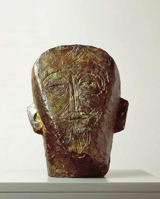 The Artist's Father (flat and engraved), 1927, bronze, 275 x 210 x 140 mm, Kunsthaus Zurich, Alberto Giacommeti-Stiftung © The Estate of Alberto Giacometti (Fondation Giacometti, Paris and ADAGP, Paris) 2015