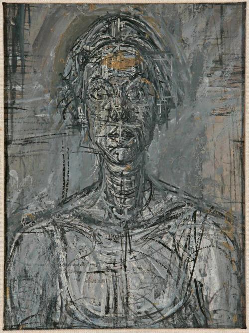 Bust of Annette, 1954, oil on canvas, 290 x 220 mm; Private Collection © The Estate of Alberto Giacometti (Fondation Giacometti, Paris and ADAGP, Paris) 2015
