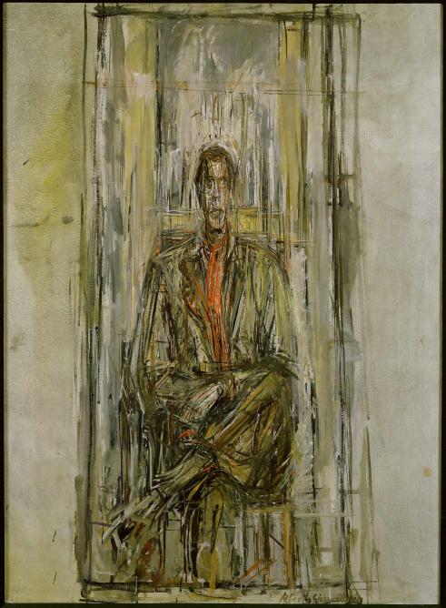 Diego Seated, 1948, oil on canvas, 806 x 502 mm; Robert and Lisa Sainsbury Collection, Sainsbury Centre for Visual Arts, University of East Anglia © The Estate of Alberto Giacometti (Fondation Giacometti, Paris and ADAGP, Paris) 2015; Photo James Austin