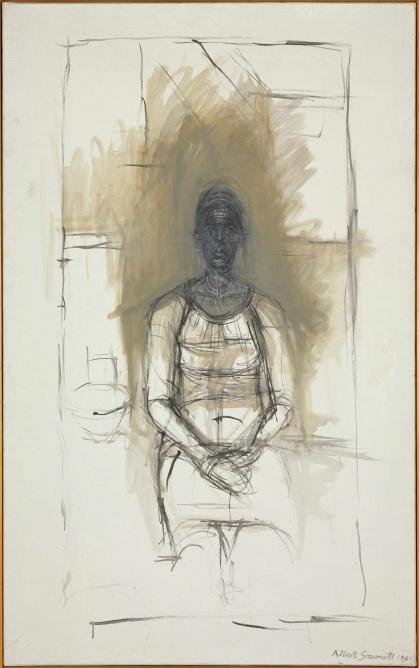 Caroline, 1965, oil on canvas, 1295 x 806 mm; Tate London 2015, purchased with assistance from the Friends of the Tate Gallery © The Estate of Alberto Giacometti (Fondation Giacometti, Paris and ADAGP, Paris) 2015