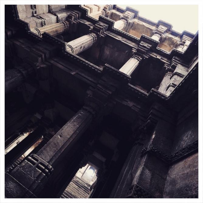 Pillars on each floor make for a pretty view inside Dada Harir ni Vav | © Aditi Gupta