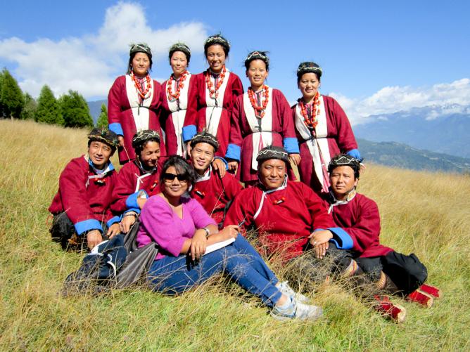Parnashree with the locals of Arunachl Pradesh | Courtesy of Parnashree Devi