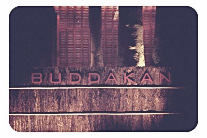 The front entrance sign to Buddakan in Atlantic City.