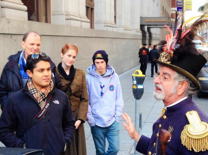 Emperor Norton speaking with locals and tourists. Emperor Norton speaking with locals and tourists.