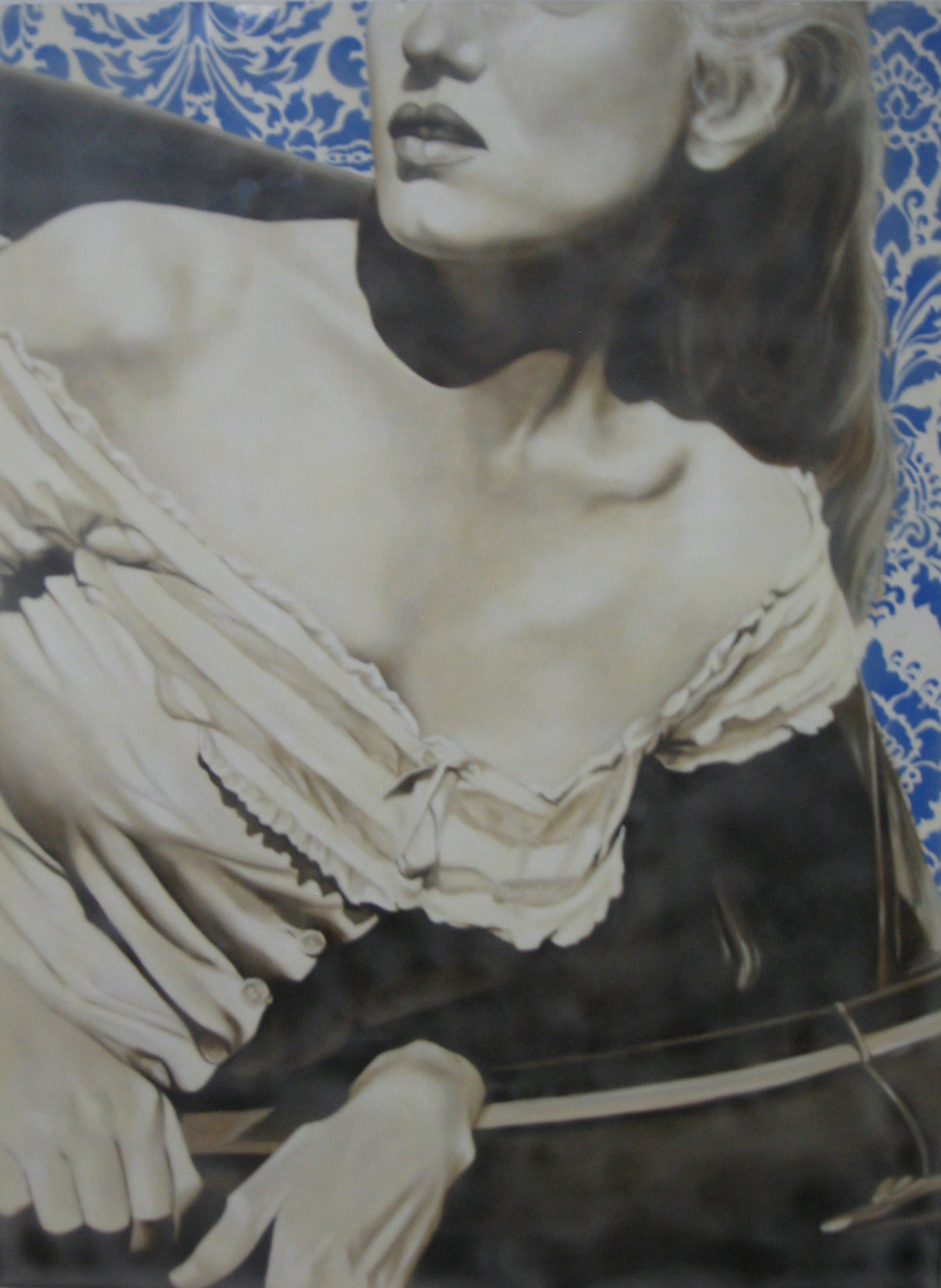 Car Window 40x30 (oil and encaustic wax) | Courtesy of Jhina Alvarado