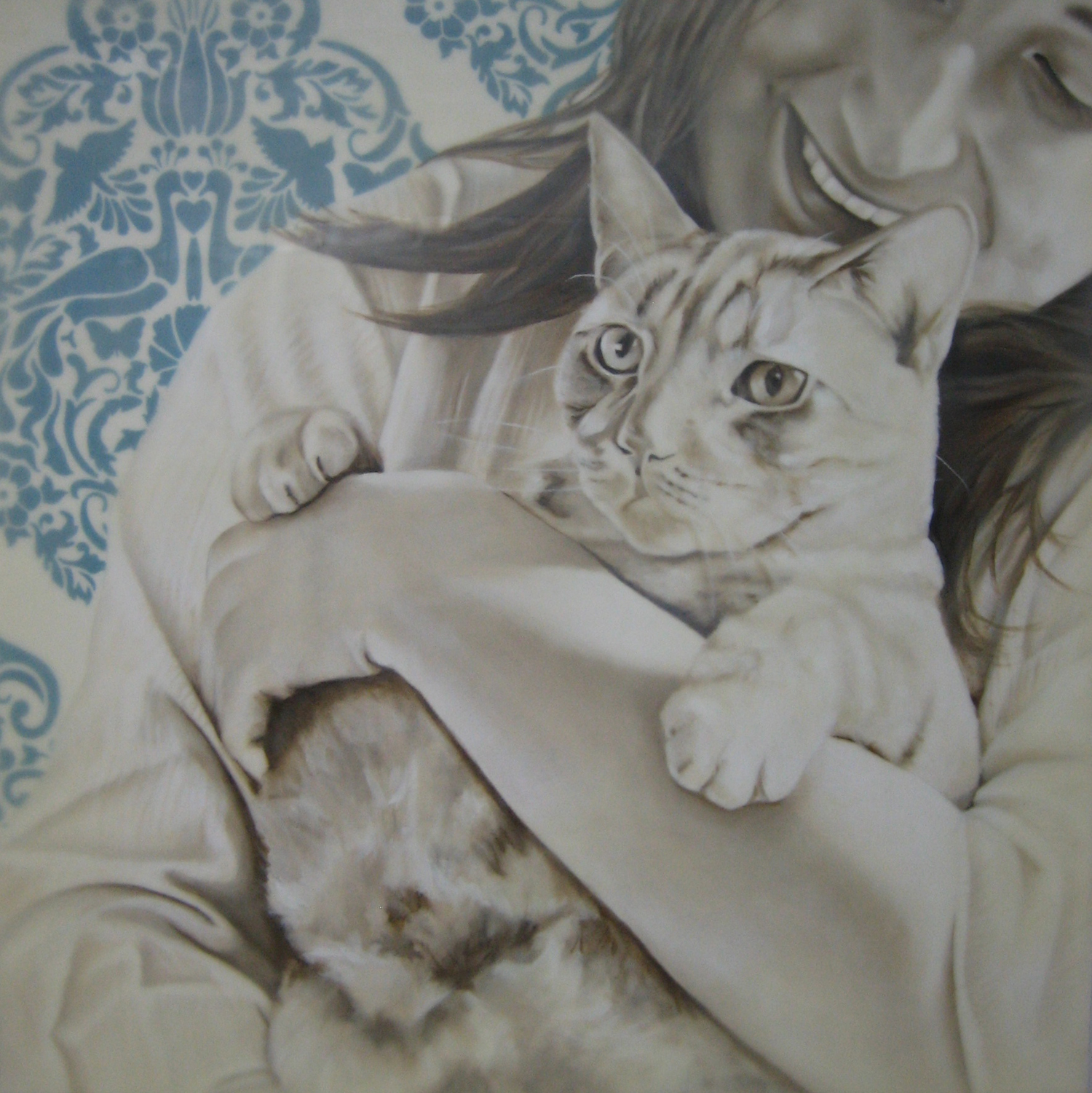 CJ Puma 24x24 (oil and encaustic wax) | Courtesy of Jhina Alvarado