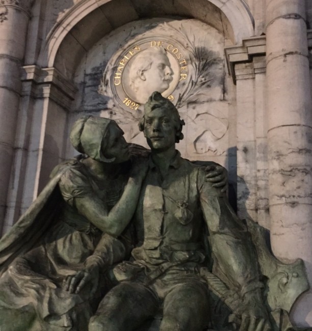 Detail of Charles De Coster monument representing Tijl and his wife, Nele | Courtesy of Margareta Hanes