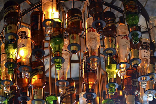 Beer Bottle Chandelier | ©Daniel Dudek-Corrigan/Flickr