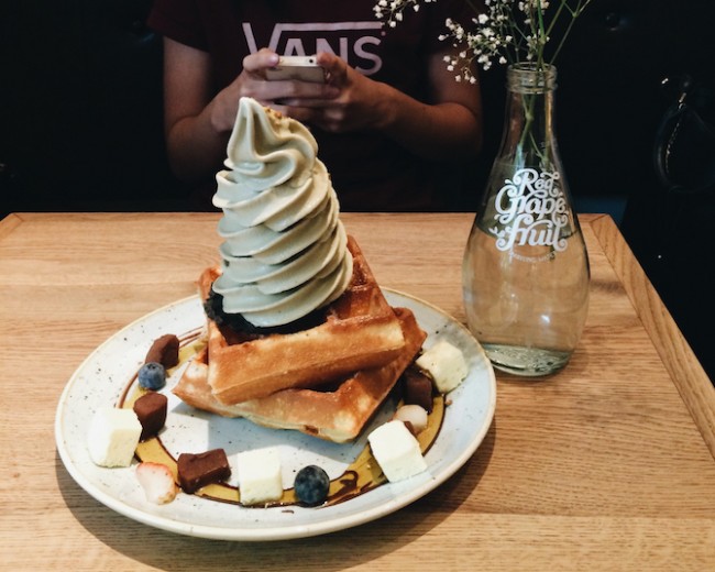 salted egg ice cream waffle charcoal The Best Waffles Singapore In 10