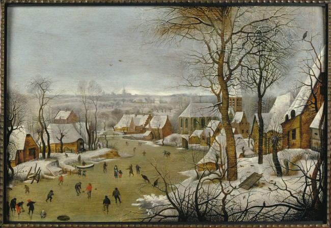 'Winter landscape with a bird trap' by Pieter Breughel II after Breugel the Elder, one of Breugel's famous landscapes depicting the cold weather at the time | © Museum Mayer van den Bergh