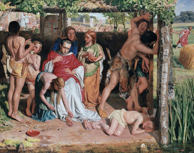 Holman Hunt, A Converted British Family Sheltering a Christian Missionary from the Persecution of the Druids, 111 x 141 cm, Ashmolean Museum, 1850 | © Jan Arkesteijn/WikiCommons