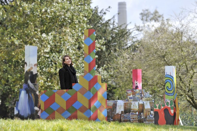 A brightly coloured tribute to the famous Battersea Power Station | Courtesy of Affordable Art Fair Battersea
