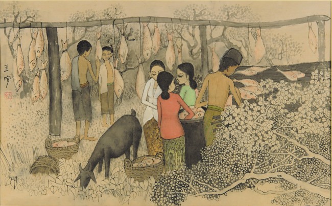 Cheong Soo Pieng - Drying Salted Fish