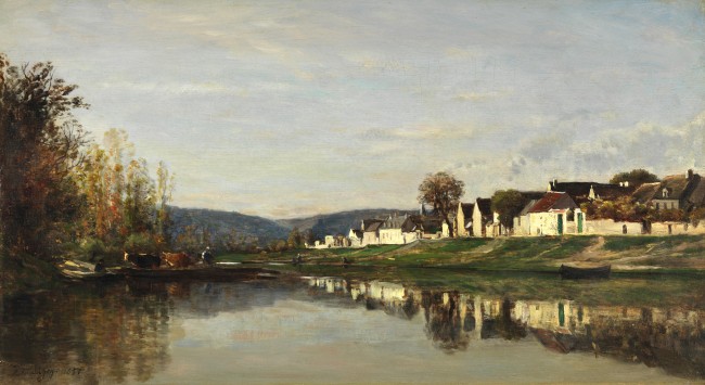 Charles Francois Daubigny, 'The Village of Gloton', 1857, oil on panel | Courtesy San Francisco Fine Arts Museum, Mildred Anna Williams Collection