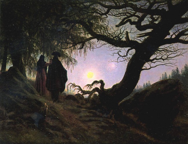 Friedrich, Man and Woman Contemplating the Moon, 34 x 44 cm, Alte Nationalgalerie, c. 1824 | © Kalki/WikiCommons