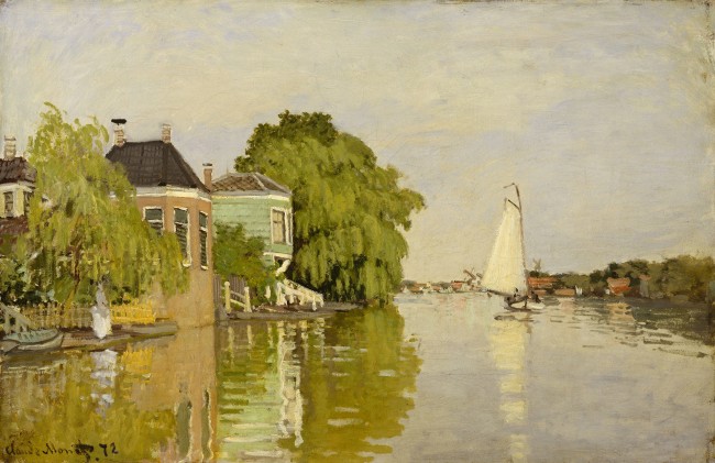 Claude Monet, 'Houses on the Achterzaan', 1871, oil on canvas | Courtesy The Metropolitan Museum of Art, New York, Robert Lehman Collection, 1975 (1975.1.196)