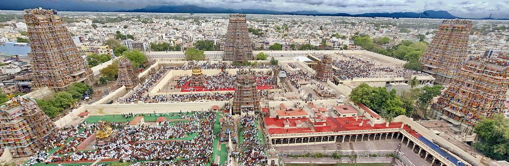 An aerial view of Madurai city from atop the Meenakshi Amman temple ©Wikicommons