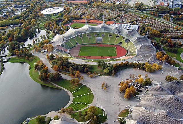 The Olympic Stadium in Munich makes extensive use of tensile roofing structures.