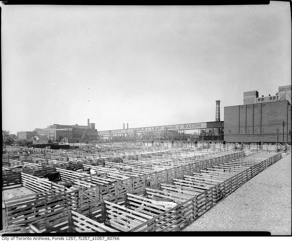 Canada Packers stock yards, south-west corner of Keele Street and St. Clair Avenue West | © Toronto History/Flickr