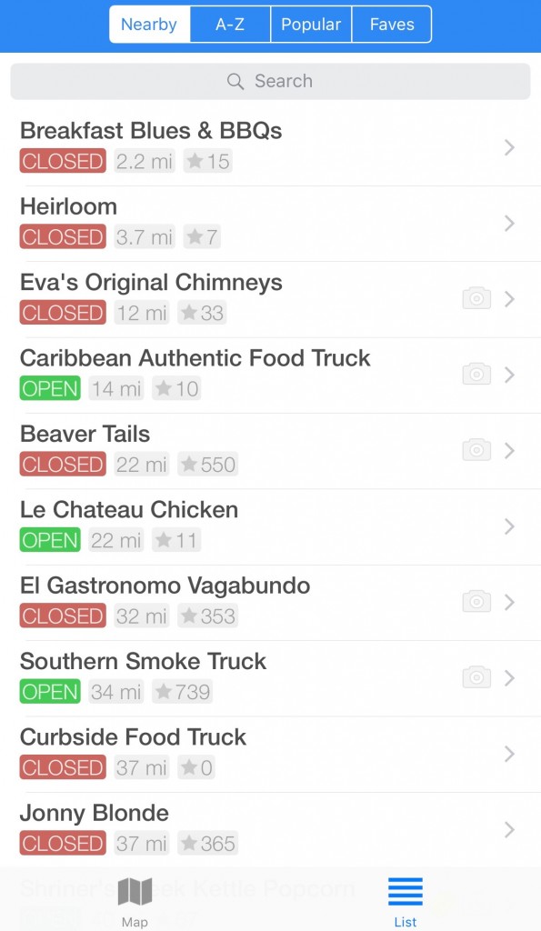 Screenshot of Street Food Toronto App