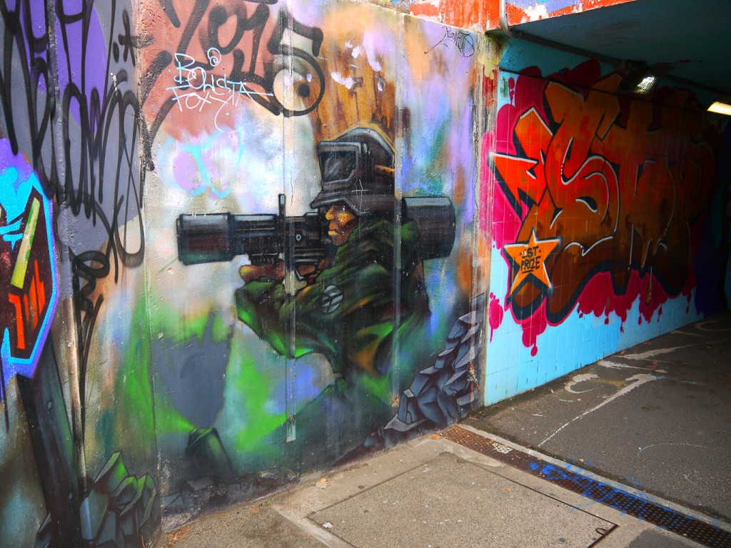Soldier Wearing A Peace Sign, St Kilda Junction l © Ash Seagrave