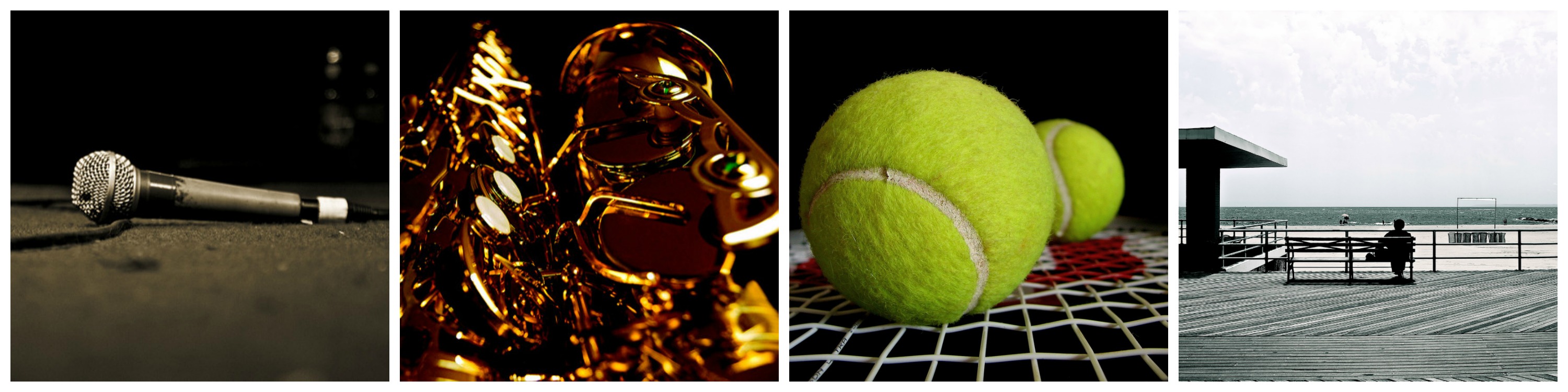 mic | © Robert Bejil/Flickr / Jazz Saxaphone | © Sachitha Obeysekara/Flickr / Galaxy Sports | © Alosh Bennett/Flickr / Brighton Beach - New York | © Sandrine Vivès-Rotger/Flickr