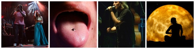 Imam Baildi (Greece) at Rio Loco 2015 | ©Pablo Tupin-Noriega/WikiCommons/ Tongue Piercing| © Marnamel/WikiCommons / Greek rock composer/singer Yannis Aggelakas | © Badseed/WikiCommons / Meditation| © Geralt/ Pixabay
