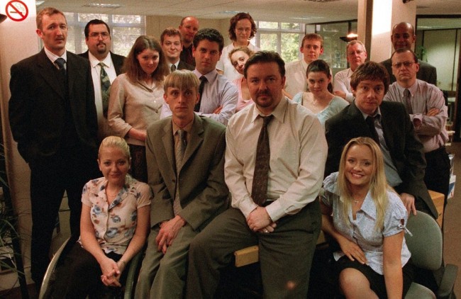 David Brent and colleagues in hit 2001-2003 TV series The Office | BBC
