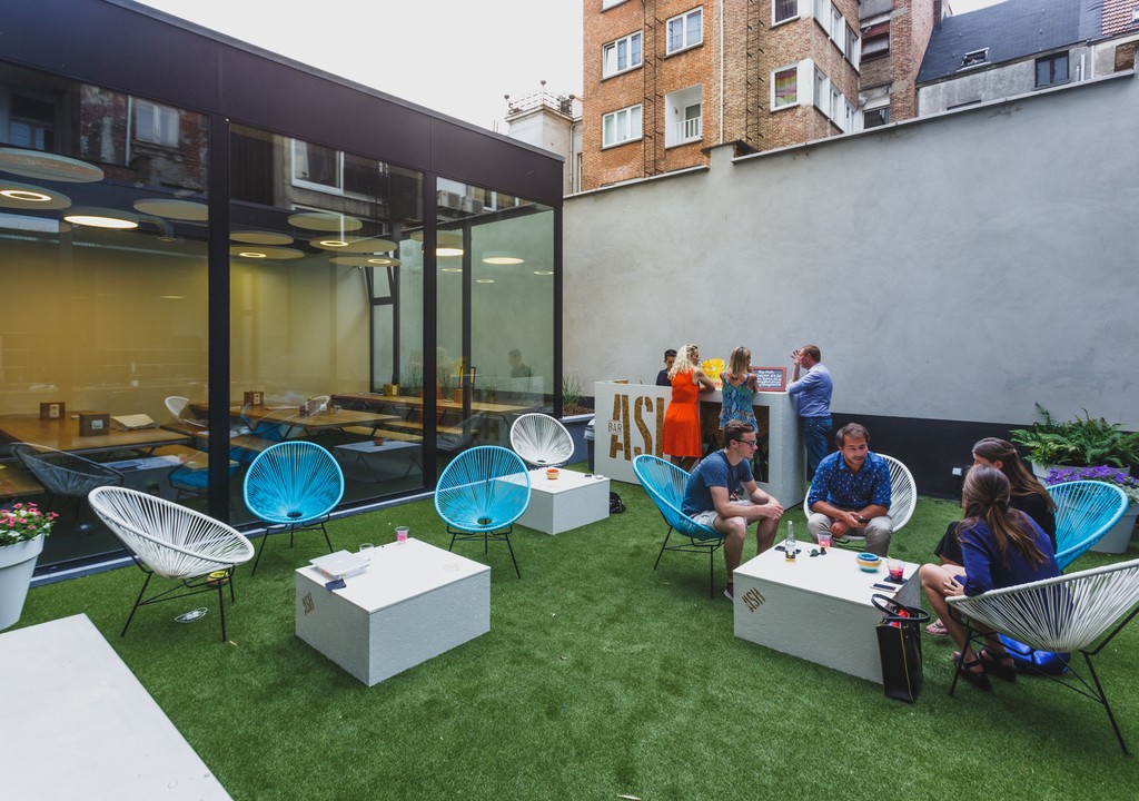 The ASH's patio | Courtesy of Antwerp Student Hostel