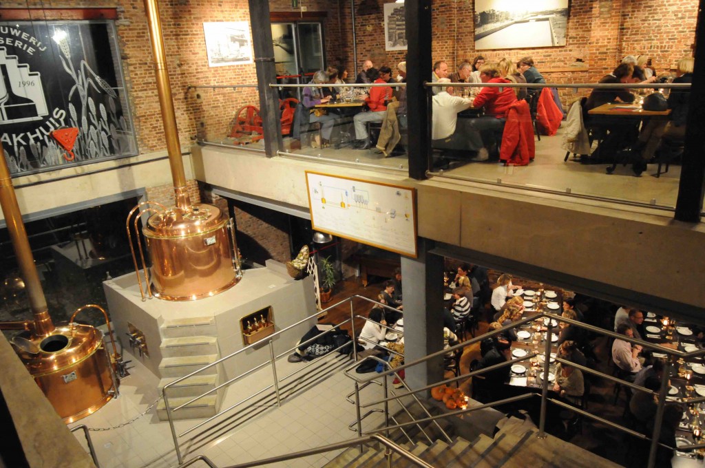 't Pahuis opened up its brewing process for the world to see when they placed their shiny copper vats in the middle of a grand industrial bar | Courtesy of 't Pakhuis