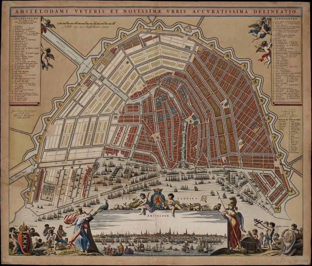 A map showing the river flowing through present day Dam Square | © University of Amsterdam Library / WikiCommons
