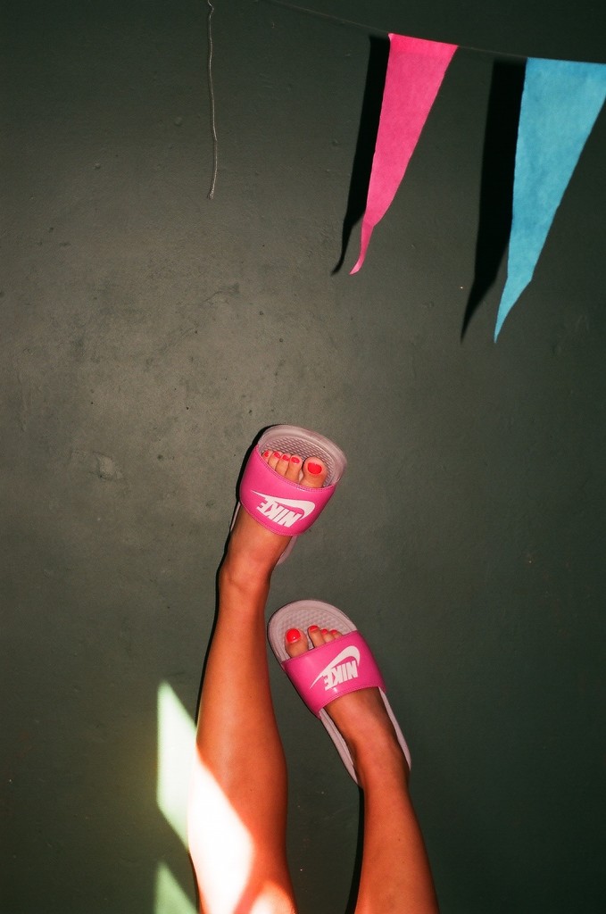 Slide it on, pink Nikes SS17