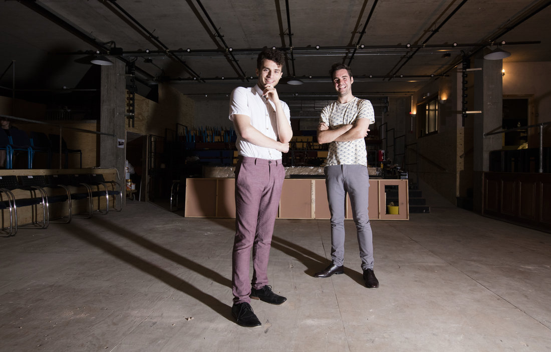 Joel Fisher (left) and Josh McTaggart (right) stand on the theatre floor at The Bunker|©Chris Gorman/The Bunker