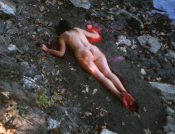 Ana Mendieta, Silueta Sangrienta, Super-8mm transferred to high definition digital media, colour, silent. | Image and artworks courtesy of the Estate of Ana Mendieta Collection, LLC and Galerie Lelong, New York.