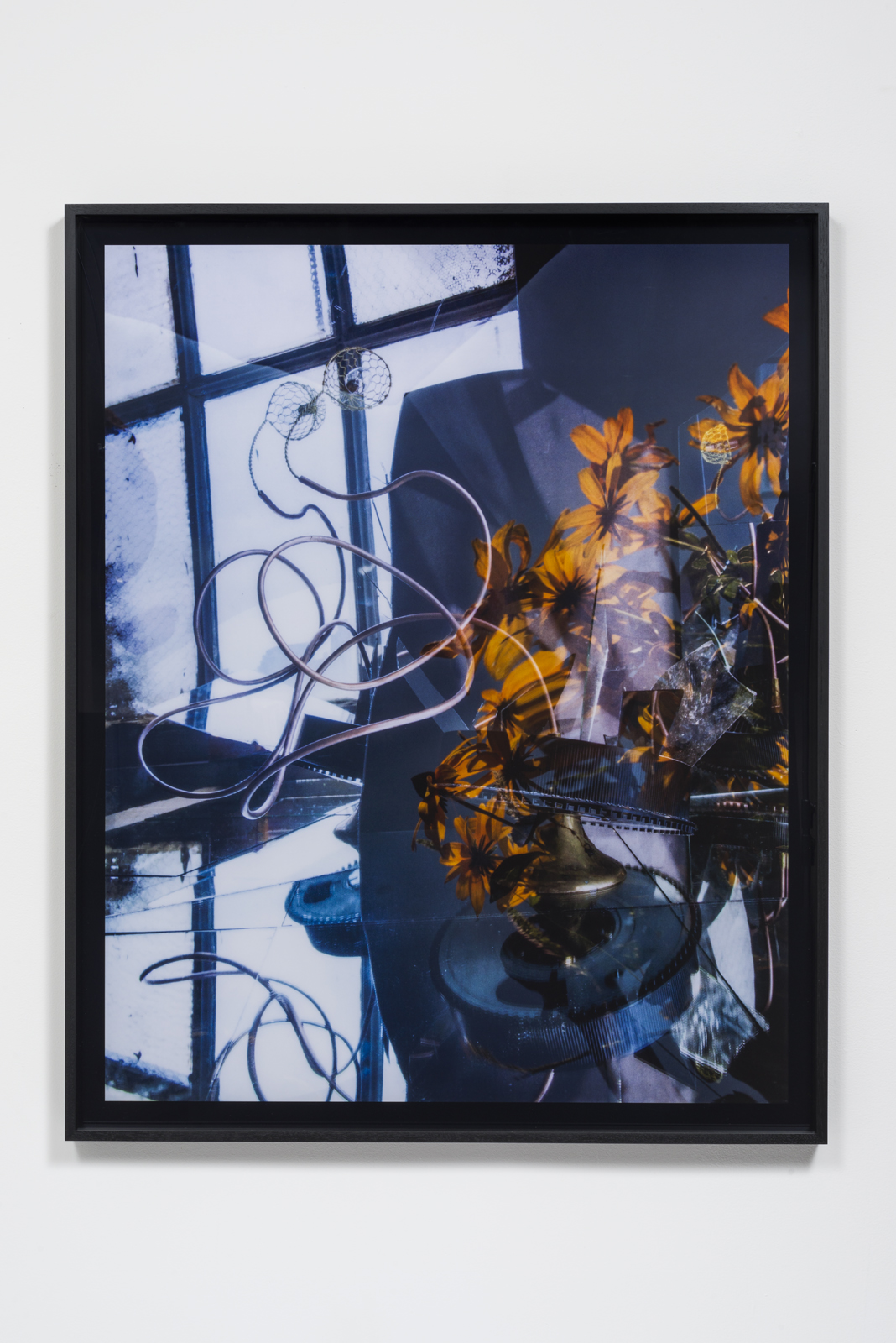 Willa Nasatir, Yellow #1, 2016. C-print, tacks. 39 3/4 x 49 inches. Edition of 3 with 1 AP. Courtesy the artist and Ghebaly Gallery, Los Angeles. Photo: Jeff McLane