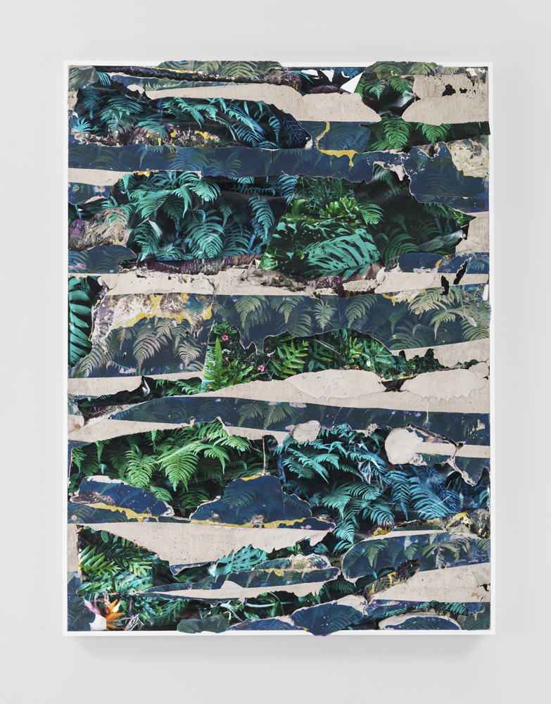Kauai Green Concrete Bend, 2014 C-prints, emulsion transfer, concrete, aluminum frame 60 1/2 x 45 1/2 x 2 inches | Courtesy of Letha Wilson