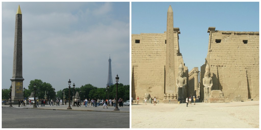 Luxor Obelisk in Paris │© Andy Hay ; Luxor Obelisk in Luxor │© Vyacheslav Argenberg