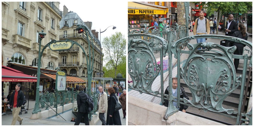 Saint-Michel metro entrance │© ctj71081 ; Saint-Michel metro entrance detail │© Connie Ma