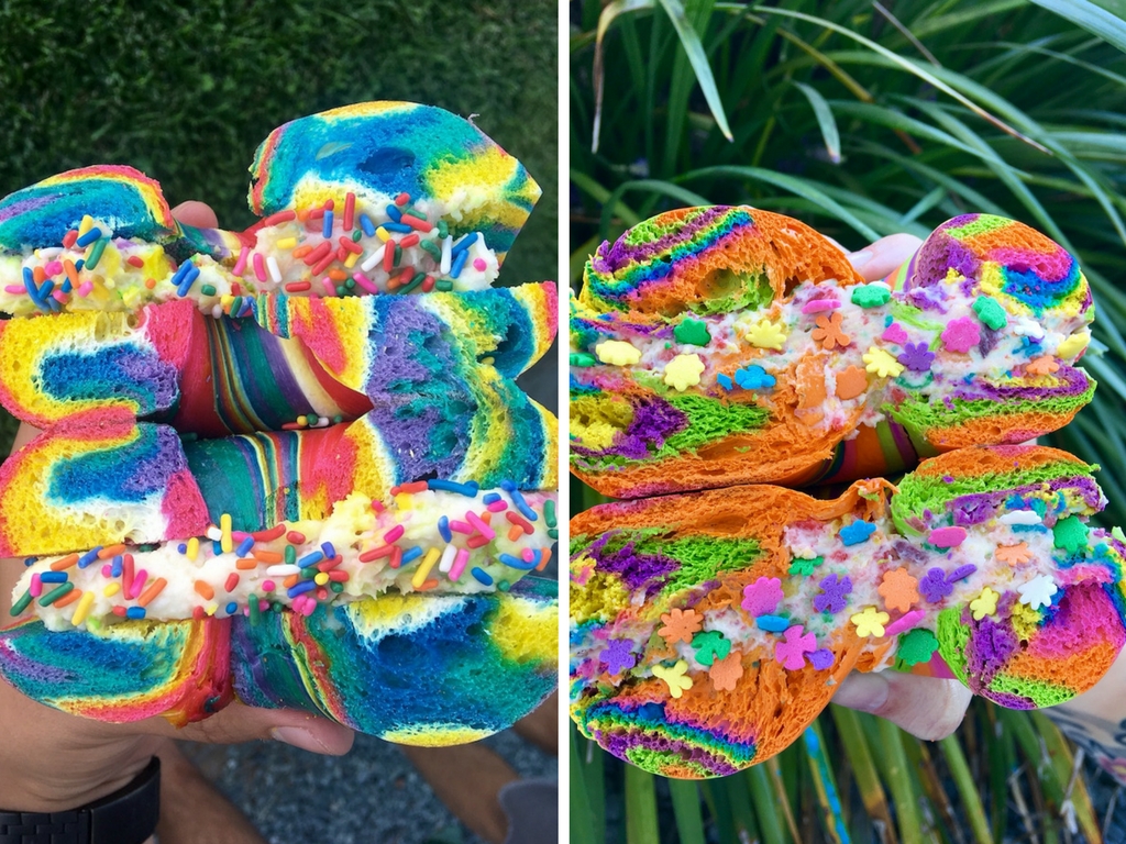 Rainbow bagels | Courtesy of Square Bar Cafe