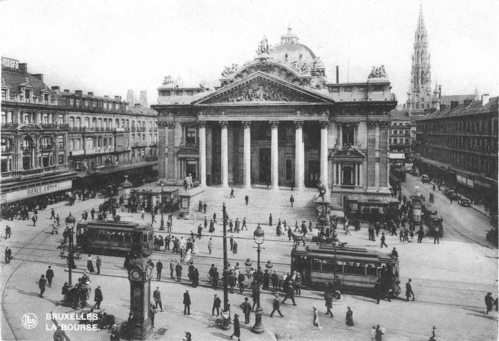 1920s: the Brussels stock exchange, also the center of the city's blooming tram network | Wikimedia Commons/public domain